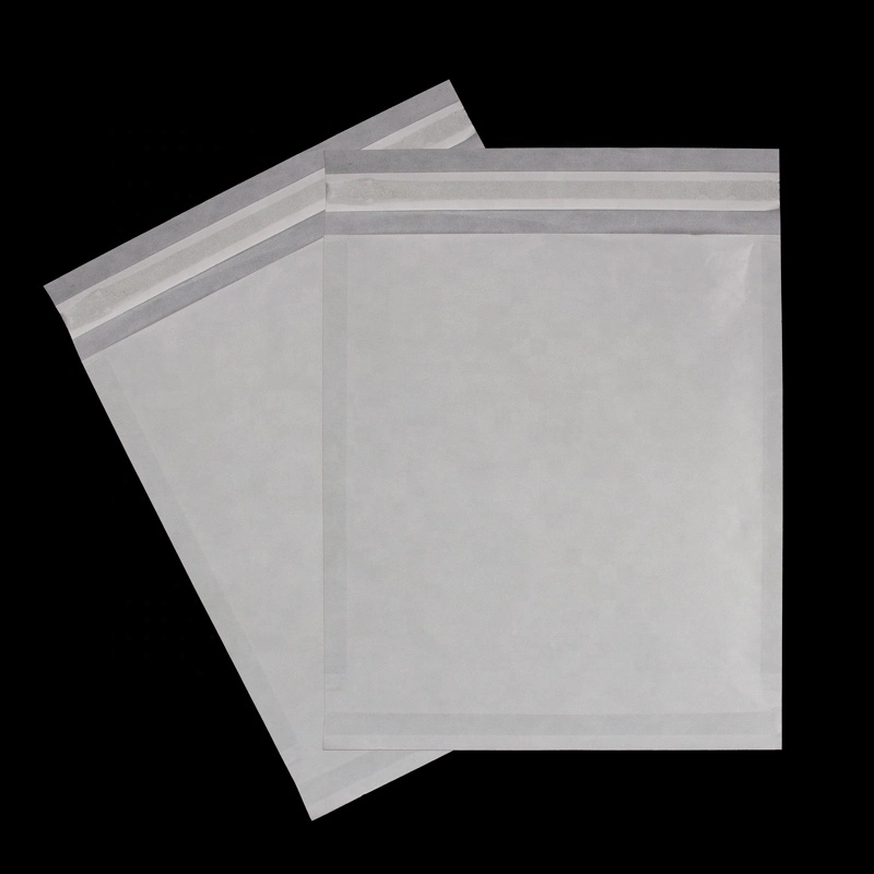 Custom biodegradable Semi-transparente Blanca 40GSM Glassine Waxed Bolsa de papel para Embalaje de prendas