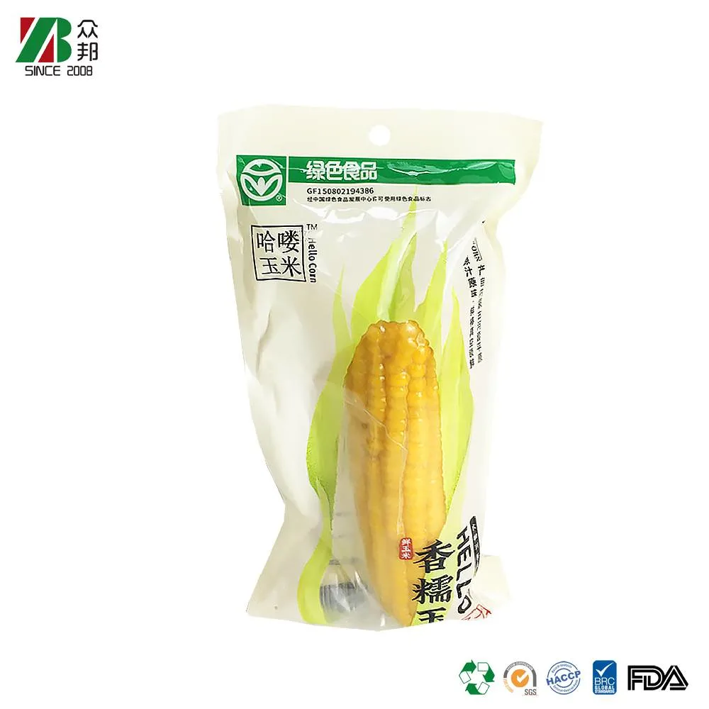 Custom printing transparent Vacuum Fresh Corn/Prepared Food/ Ham Sausage packaging of corn Packaging Nylon Vacuum Packing Plastic Bag