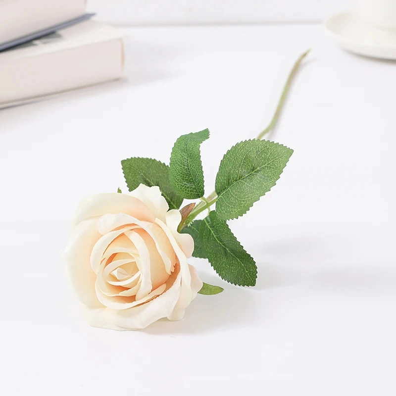 Handmade White Production of Artificial Rose Flowers Dusty in Artificial