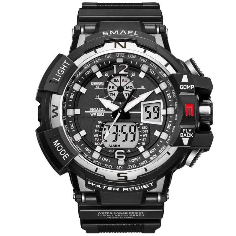 Brand Watch Mens Fashion Watch Quartz Digital Sport Watch Black