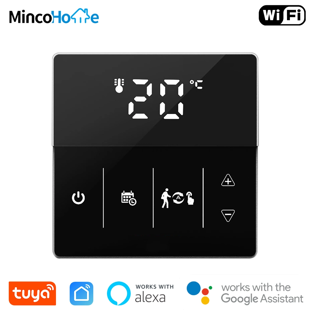 Mincohome Tuya Smart WiFi Thermostat Black Temperature Controller for Water/Electric/Gas Boiler