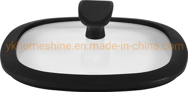 Food Grade Approvel Silicone Ring Tempered Glass Lid for Cookware