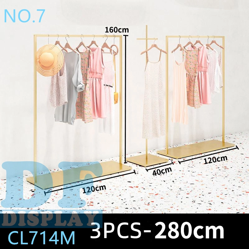 Boutique Gold Clothing Display Rack Clothing Store Display Stands Exhibition Display Clothes Stand Clothes Shop Display Furniture