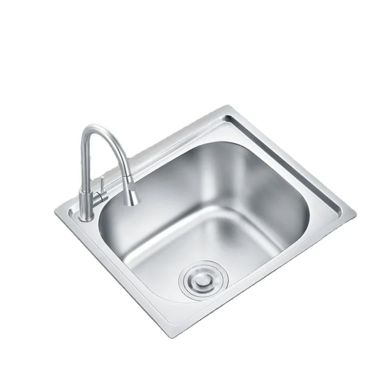 Retangular Bowl Brushed Stainless Steel Inset Bathroom Basin Kitchen Sink