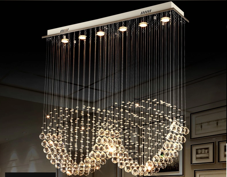 Luxo moderno Lustre Crystal Iluminação pendente Tamanho Grande Luz de Teto para a Grande Hotel Zf-Cl-035