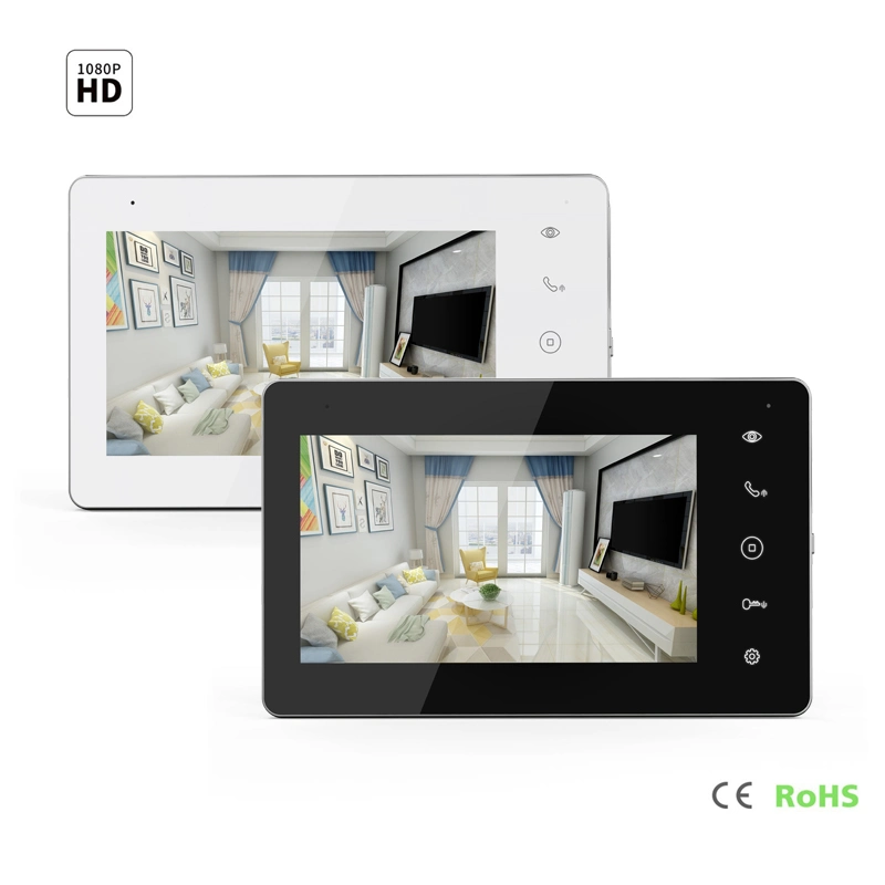 7" de vídeo HD de pantalla IPS Doorphone Inicio Sistema de intercomunicación de seguridad de interfono de lujo