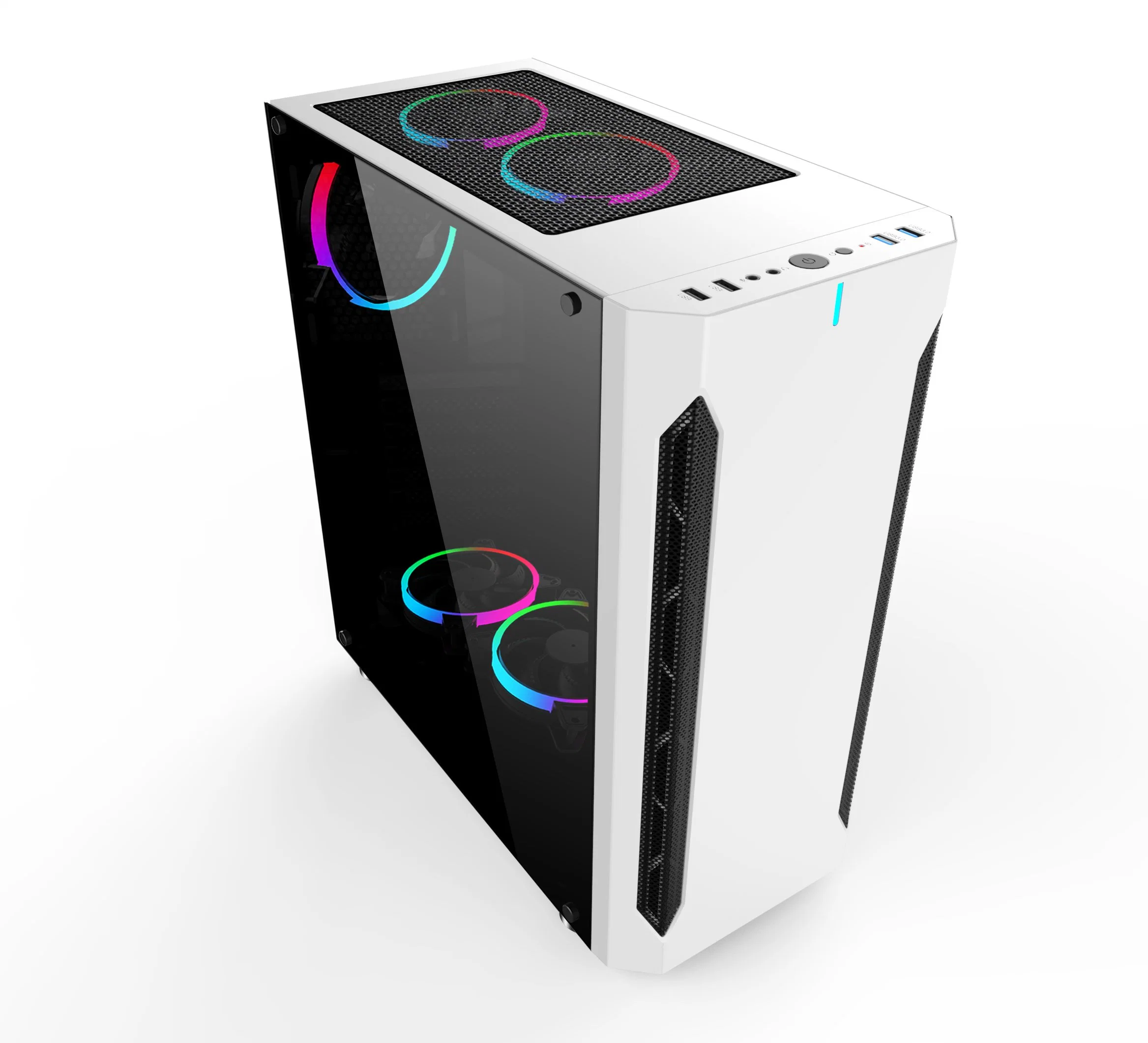 Gaming-PC-Gehäuse USB3,0 Kabel Metall Mesh ATX Desktop-Computer Fall