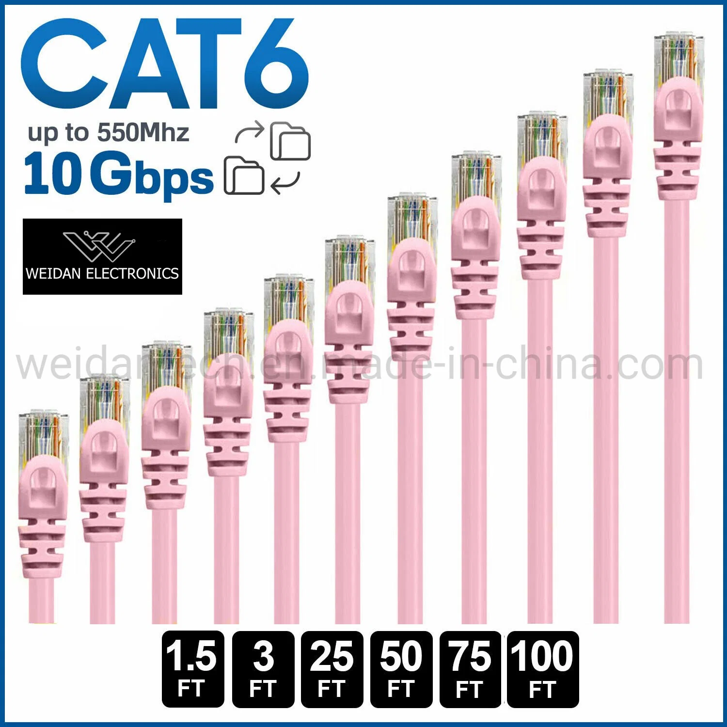 Cable de red RJ45 U/UTP CAT6 CAT6un cable de color rojo .