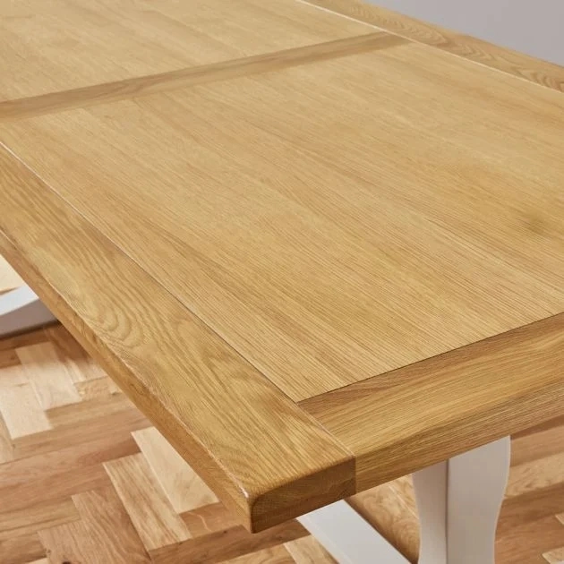China la fabricación de pintura gris de 1,8 m de madera de roble macizo refectorio de la mesa de comedor, sillas de 6 a 8 personas.