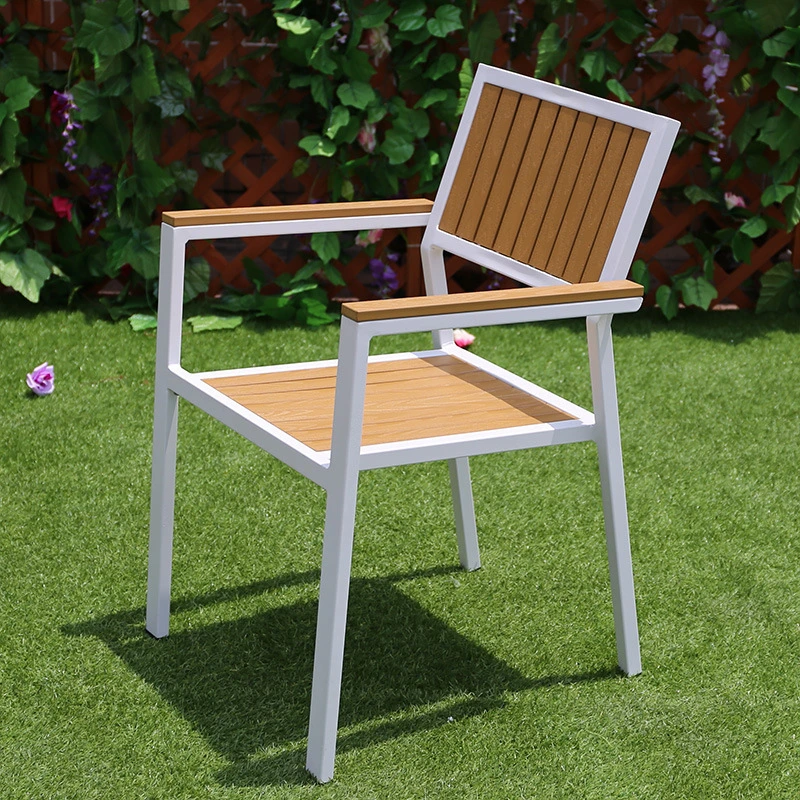 Modern Plastic Wood Restaurant Garden Tables Outdoor Chair