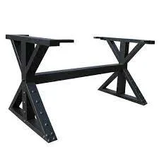 Customized Trestle Pedestal Style Table Tubing Metal Base to Support Wood, Stone or Glass Tops