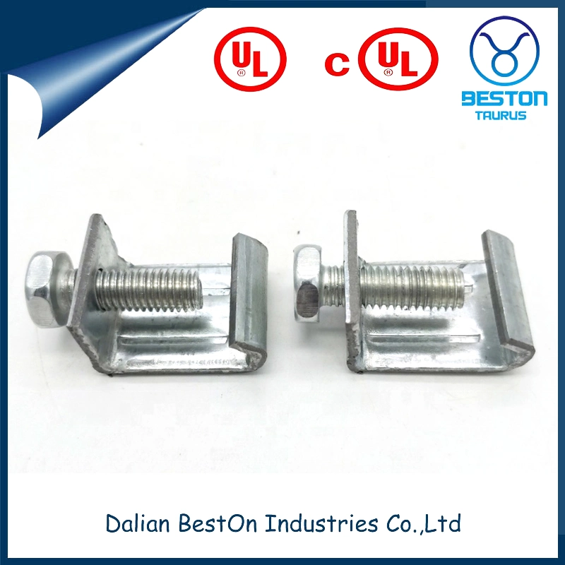 Dalian Beston Pressed Beam Girder Clamp Weight 0.32375 Lbs Dimensions 1-1/8" X 1-3/4" X 1-3/4" Electro Galvanzied Universal Malleable Beam Clamp for 1/2" Rod