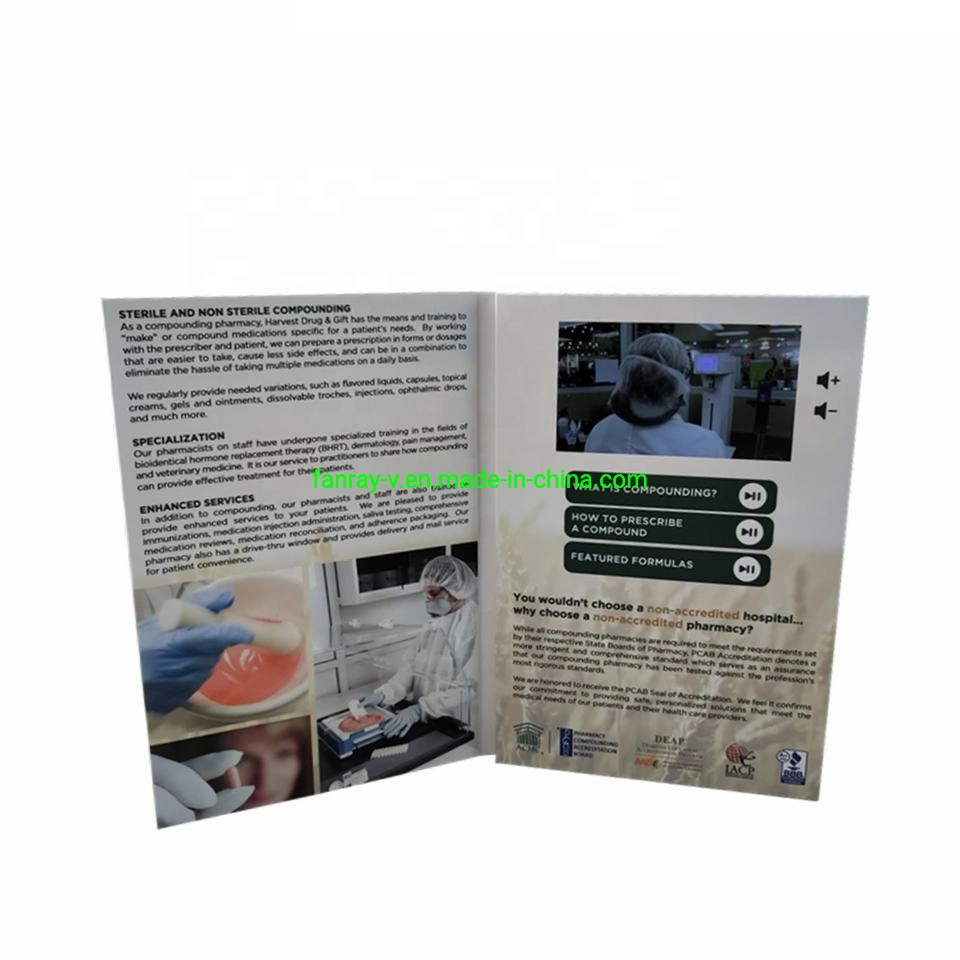 White/Black/Colorful 5inch LCD Video Brochure Card for Promotion (touch screen optional)