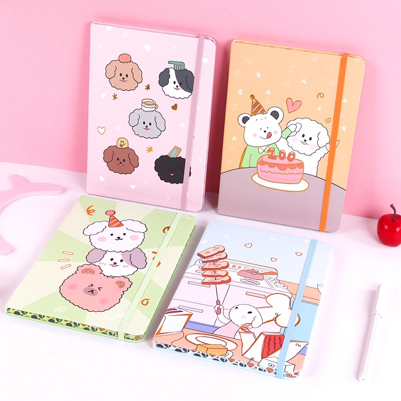 A5 Hardcover Binding Paper Custom Logo Cartoon Cute Student Diary Notebook