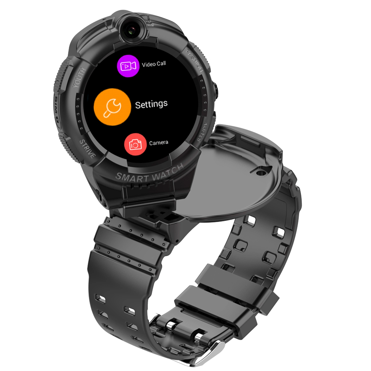 Neues Design Hot Sale IP67 wasserdichte LTE Personal GPS Smart Beobachten Sie mit Rotation Dual-Kamera Video Anrufverlauf Tracking für SOS-Nothilfe