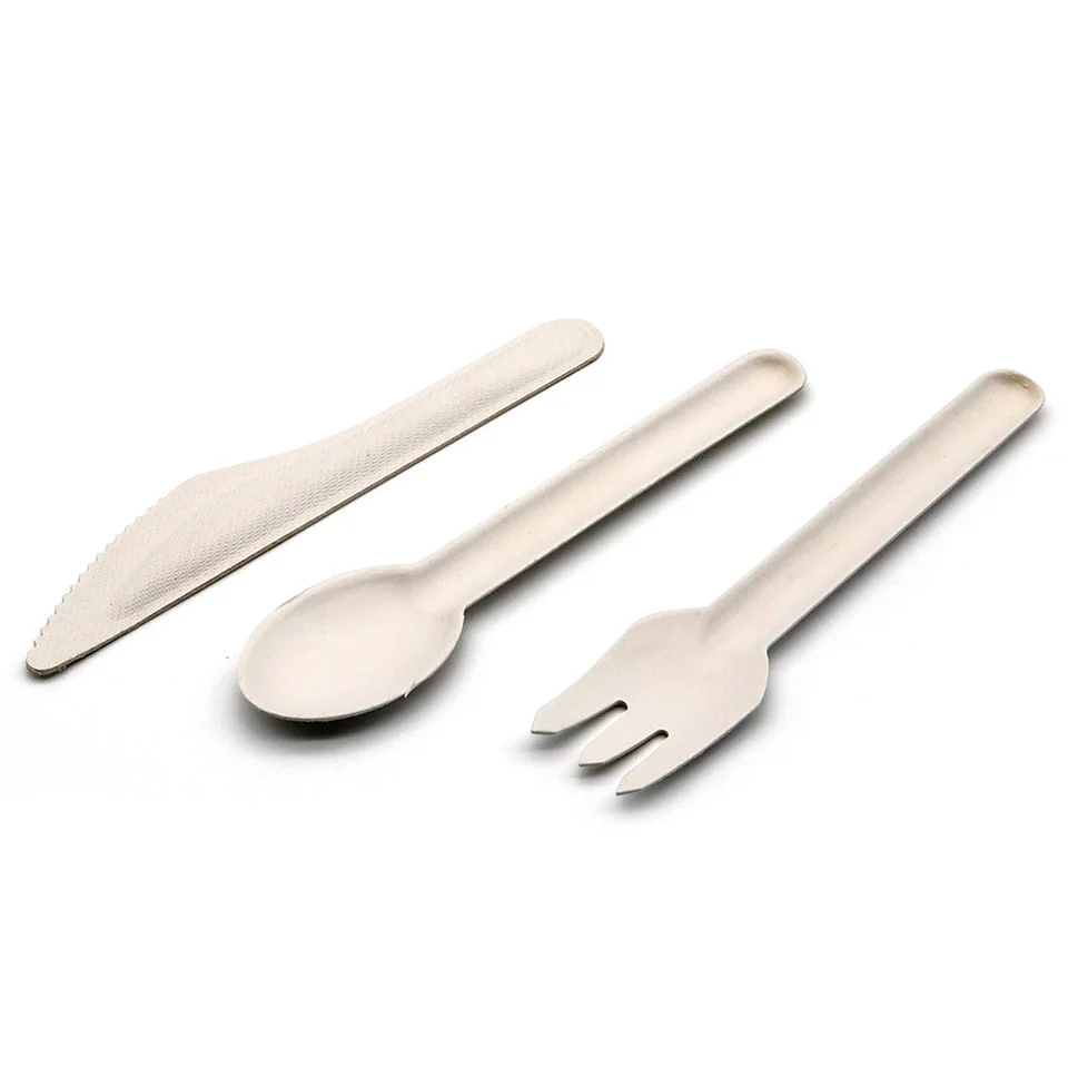 Packing Hot Selling Bagasse Paper Cutlery Pulp Fork Knife Spoon