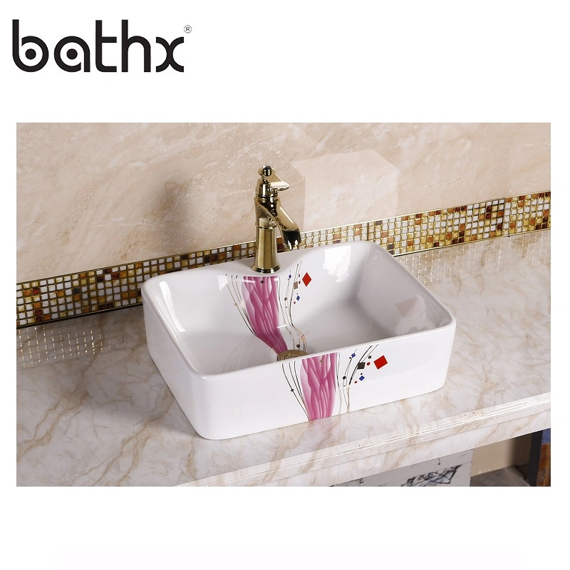 Beliebte Design Sanitär Badezimmer Lavabo Wash Hand Eitelkeit Keramik Künstlerische Becken