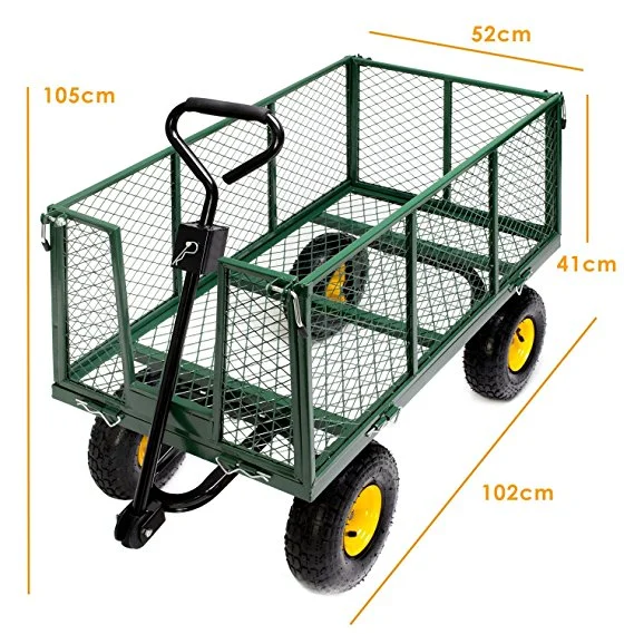 Chariot de jardin en treillis en acier robuste avec 4 roues Tc840ah