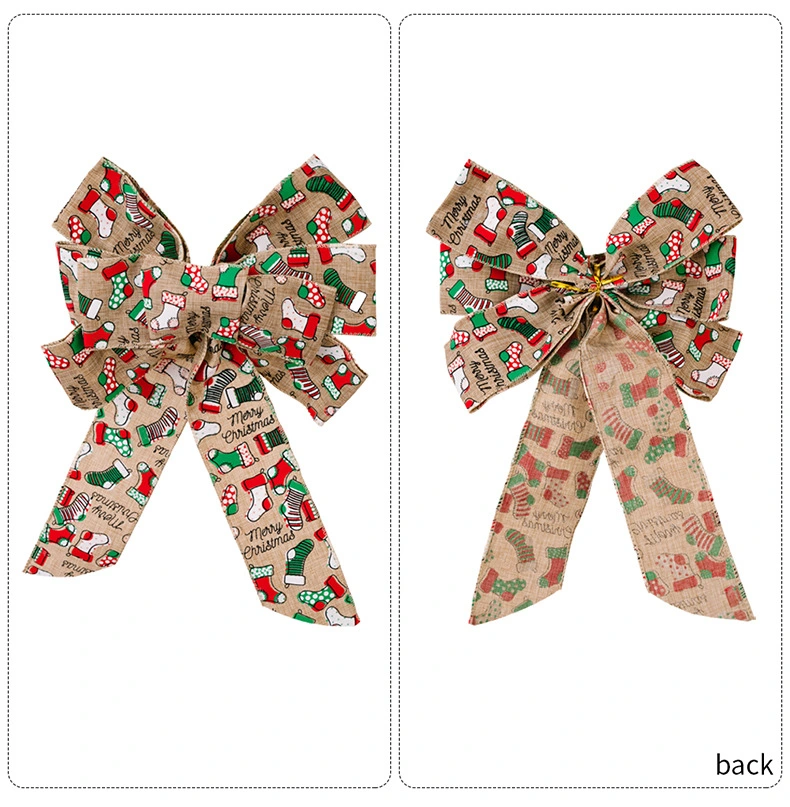 Christmas Decoration Supplies Hemp Vintage English Ribbon Bows