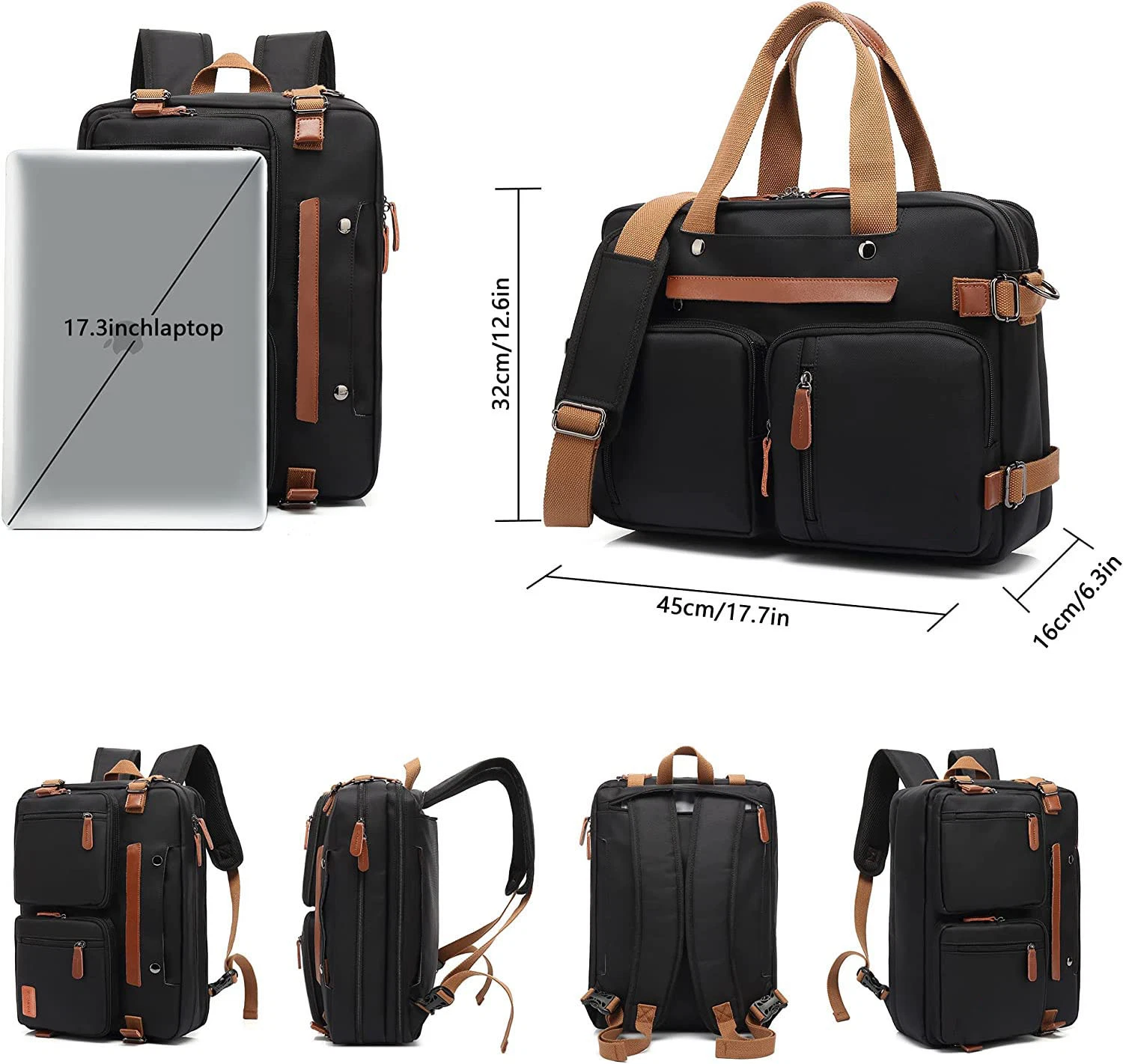 17,3 Zoll Handtasche Office Brieftasche Laptop Tasche Messenger Schultertasche Notebook-Computer für Business Casual oder Schulrucksack für Männer Frauen