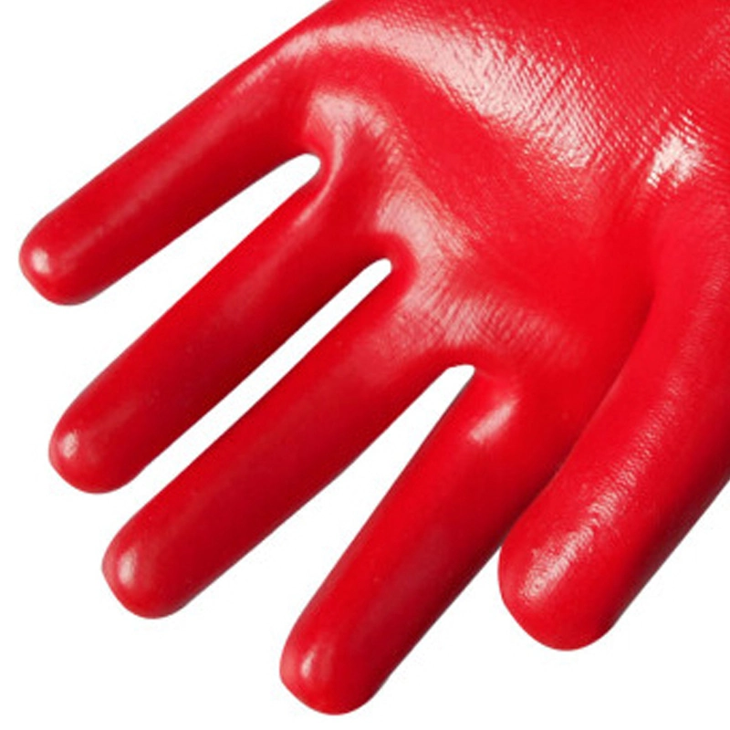 Long Cuff Red Waterproof Industry Gloves Luvas Guantes for Intensive Use, Chemical Resistant Gauntlets Acid and Alkali Prevention Gloves Factory