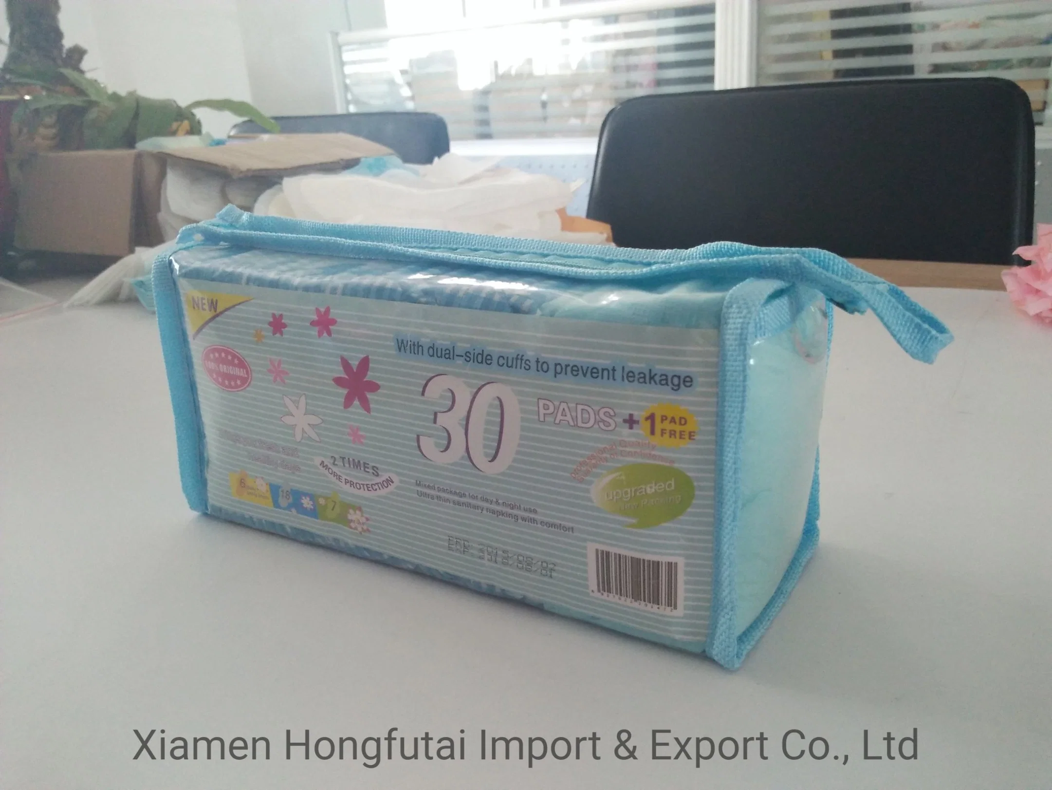 Full Sizes Non Woven Breathable Night Use Woman Disposable Sanitary Napkin Pads with Wings