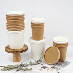 Biodegradable Disposable Cafe Coffee Paper Cup Milk Tea Hot Paper Cups