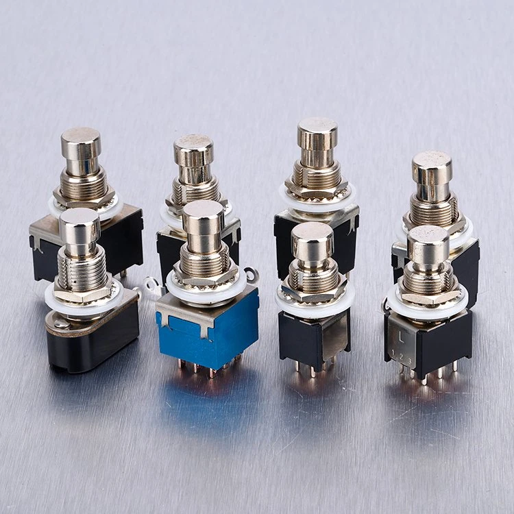 Stf-24-202 grossista de fábrica Qualidade Alta 12.2mm Guitarra Contactor de pedal de bloqueio no pedal de guitarra empurre o interruptor de botão