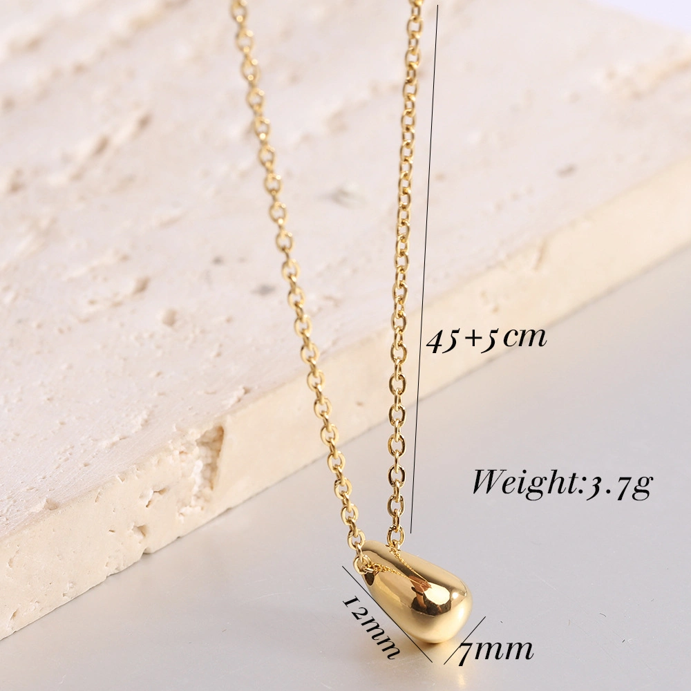 Trendy Design Gold Plated Stainless Steel Geometric Water Drop Necklaces for Gifts