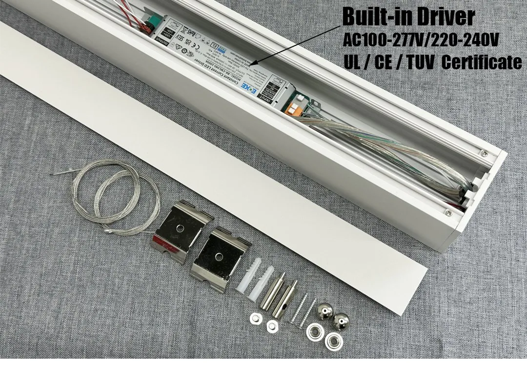 Triac Dali Dimming Profile LED Linear Chandelier Light Dimmable Profile Aluminium LED Linear Lamp Skyline Wall Sconce LED Bar Strip