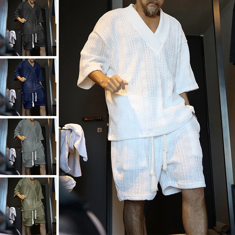 Großhandel 23 Neue Mode Sommer Herren Casual Shorts Set Custom Herren Streetwear Bekleidung atmungsaktives T-Shirt und Shorts
