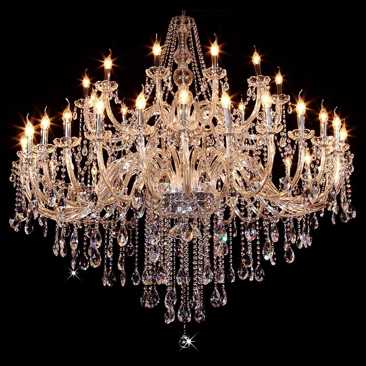 Modern Gold Color Luxurious Candle Crystal Chandelier Glass Ceiling Pendant Lighting for Living Bedroom Hall Balcony