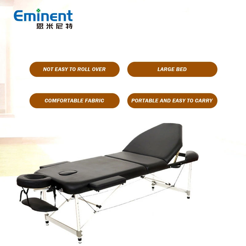 Tatouage de caisse en métal résistant et réglable, léger et portable, en aluminium, pliable Table de massage du lit