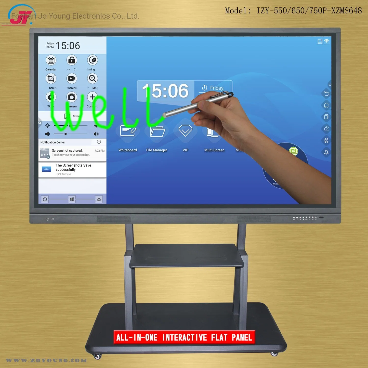 All in One 55 65 75 86 98 Inch Interactive Touch Screen Smart Electronic Whiteboard Display Flat Panel Equipment for Conference Classroom Education