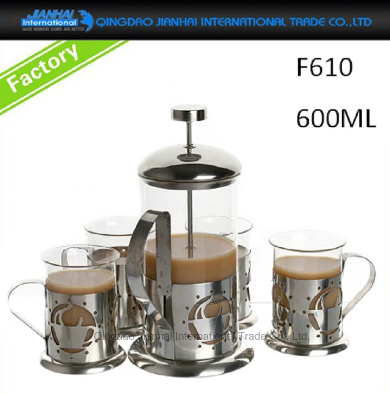 Glassware French Press Set с капотом и чашкой кофе