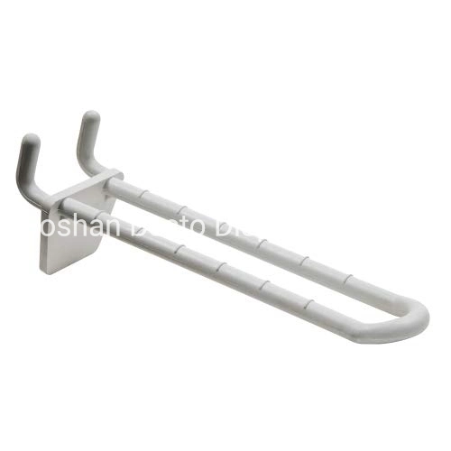 Los ganchos de plástico blanco para el MDF Slatwall &amp; Pegboard en las tiendas minoristas de Pantalla Comprar Soporte