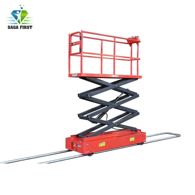 Movable Warehouse 3m 4m Scissor Lift Platform 200kg 300kg Greenhouse Pipe Rail Trolley