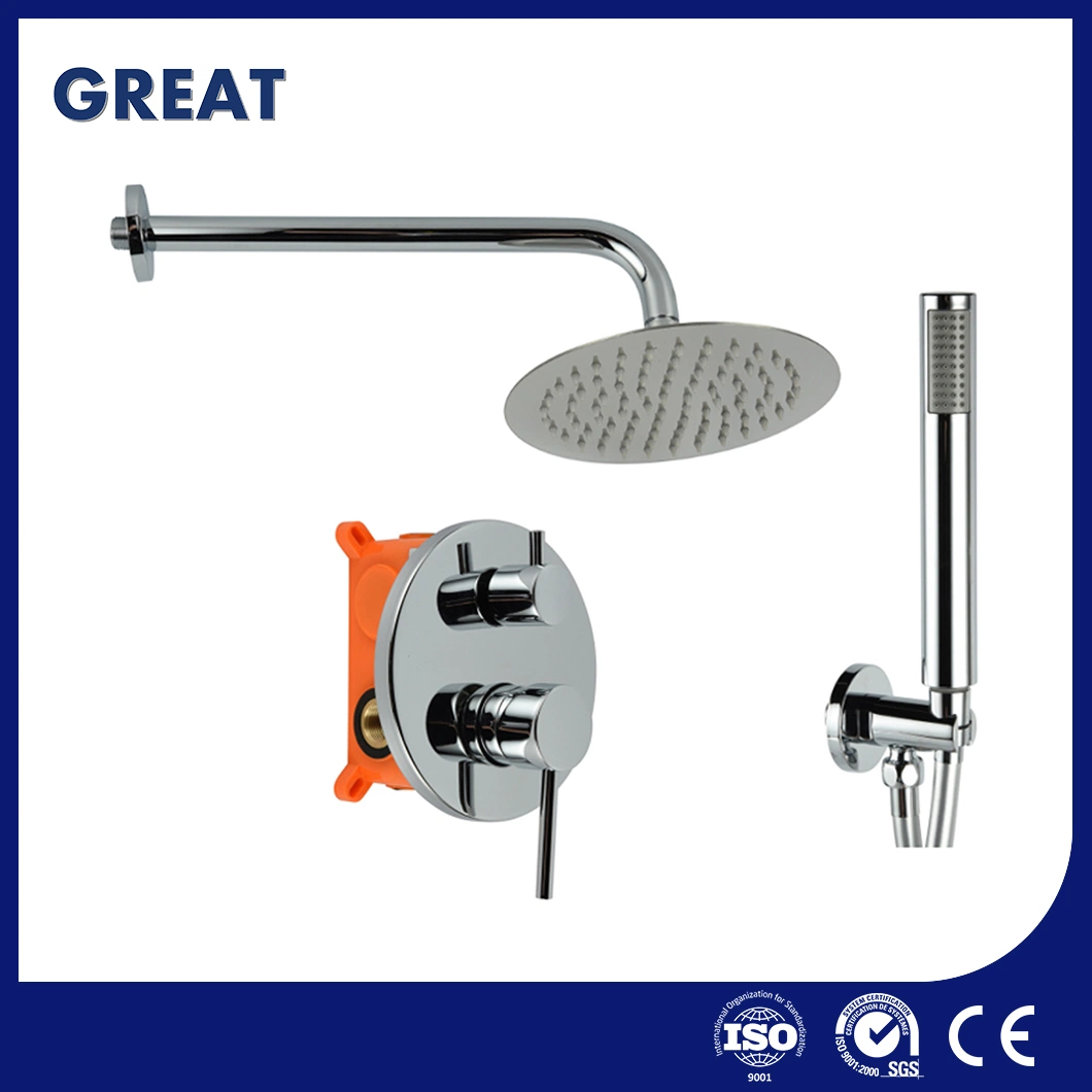 Great China Luxury Shower Faucet Suppliers Portable Heated Shower Gl412603A49A Concealed Shower Set with Box Water Column Mode Black Matte Shower Head