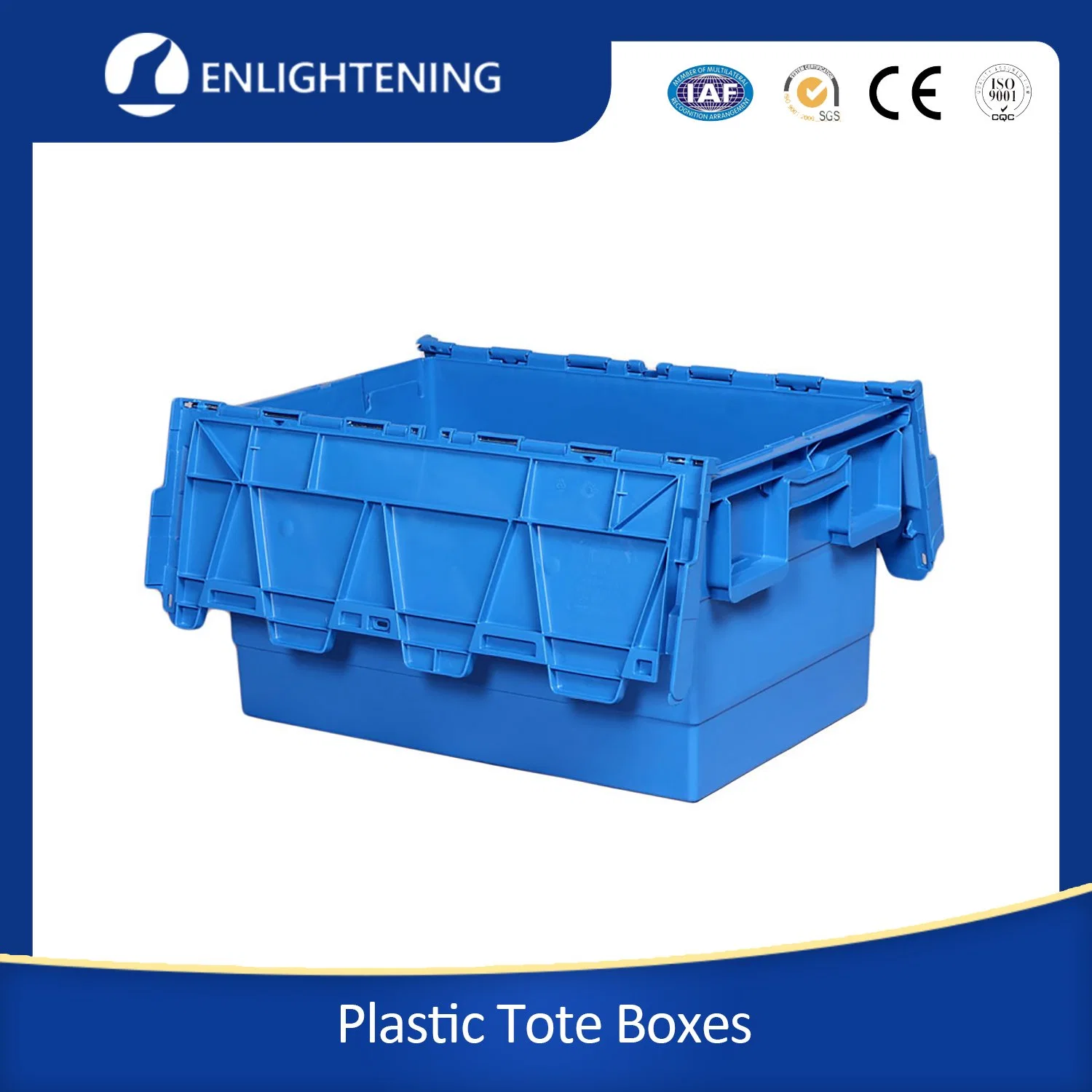 Heavy Duty 56L Plastic Moving Crate Box for Moving with Dolly