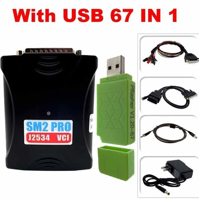 ECU Programmer Read Write ECU Tool Sm2 PRO J2534 Vci Support Checksum and Pinout Diagram 67in1 Update Version of Flash Bench OBD