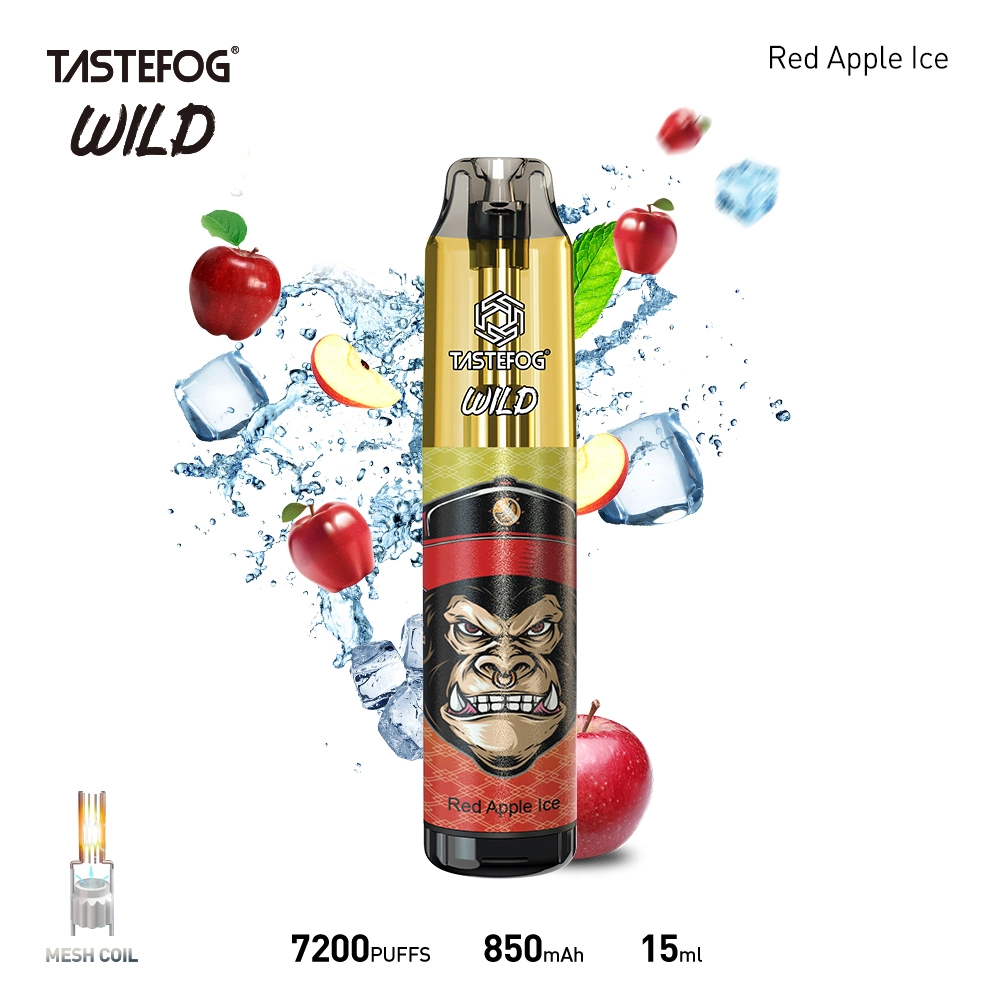 Китай Оптовая Tastetтуманная Дикая 7200puffs одноразовый Vape видимый дизайн бака Масляная катушка отдельно с RGB Flashlight