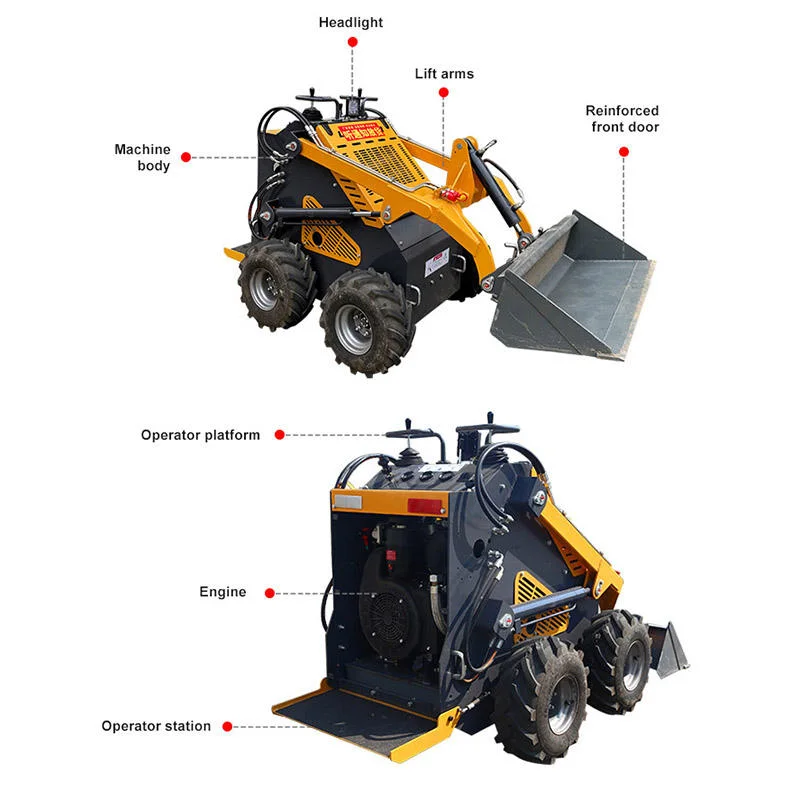 Small Skid Steer Front End with Bucket Mini Steer Loader Attachment Skidsteer