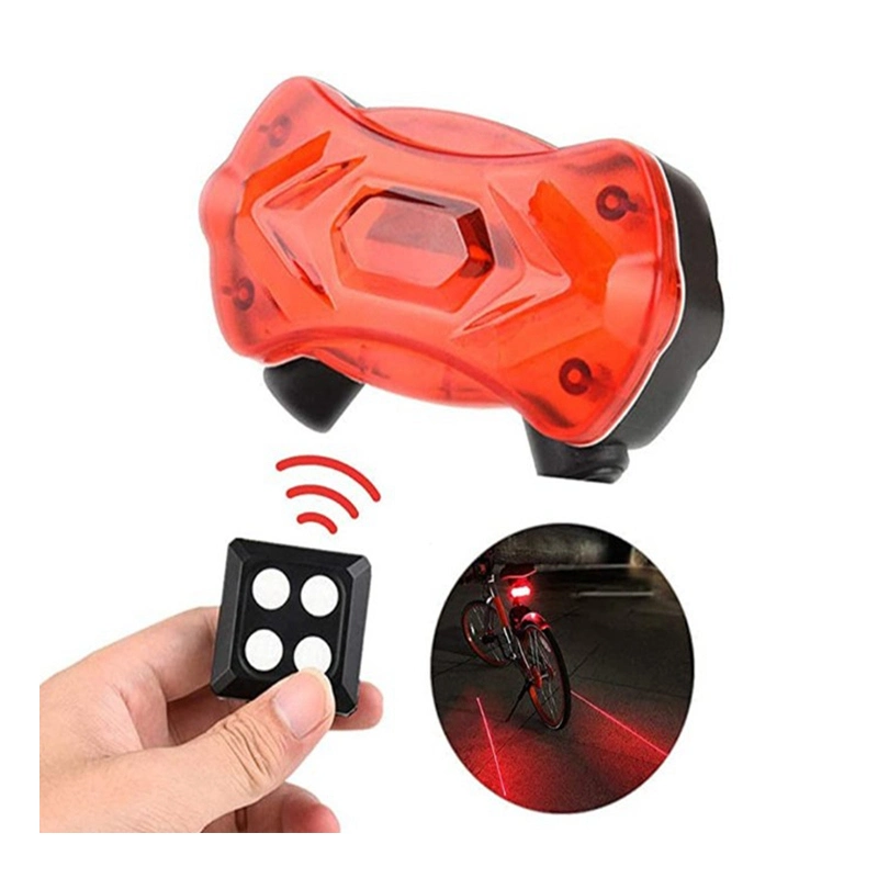 2021 Ipx5 Waterproof Wireless Intelligent Remote Control USB Charge 4 in 1 Bicycle Signal Tail Light with Laser Indicator Light