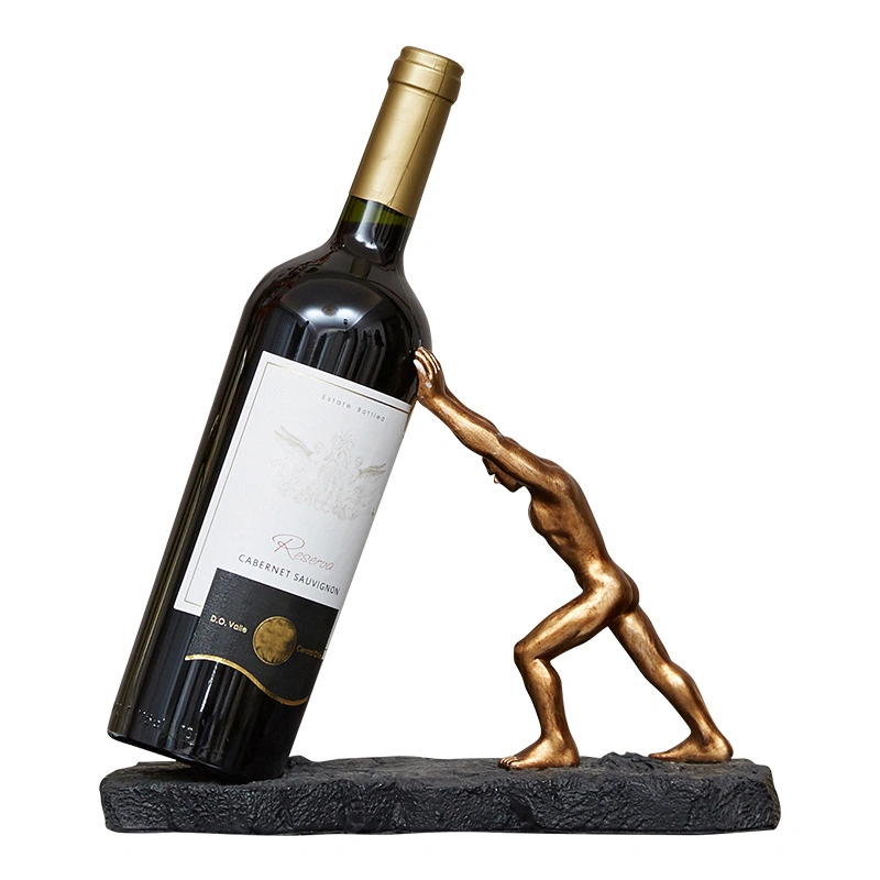 Hot Seller Resin Person Wine Bottle Holder Stand Bar Party Use