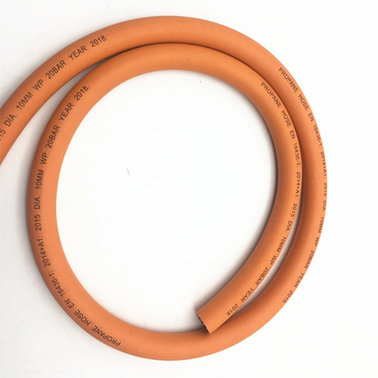 6mm 8mm 10mm 20bar Orange flexible de gaz GPL en caoutchouc