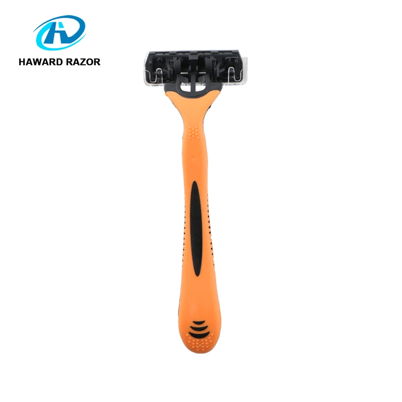 D318L Hot Sales Rubber Handle Customized Shaving Razor