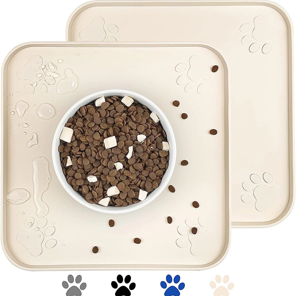 Custom Silicone Dog Slow Feeder Mat Water Proof Dog Bowl Feeding Food Water Mat Cat Pet Mat Pad