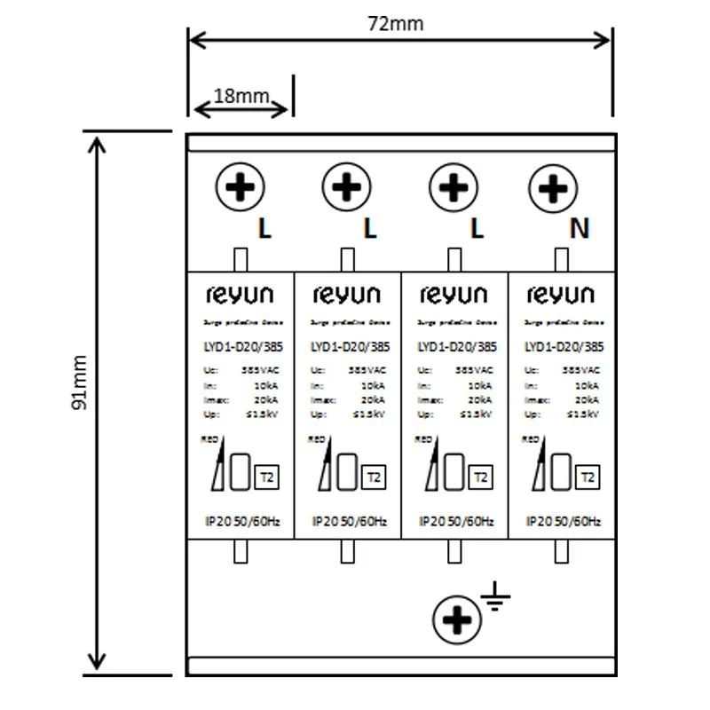 Reyun Lyd1-D Überspannungsschutz für Niederspannungs-AC-Stromverteilungssystem