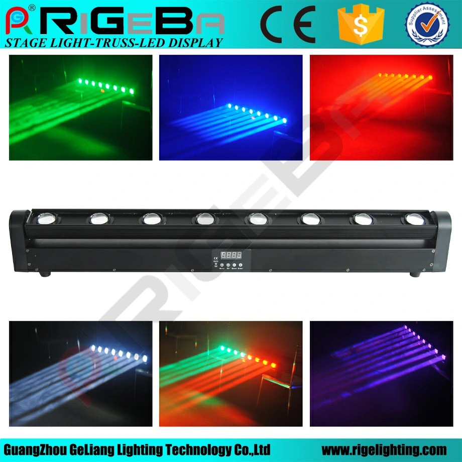 Stage disco Bar DJ cree 8LEDs 10W RGBW 4en1 Spot Barra de cabezal móvil LED del haz