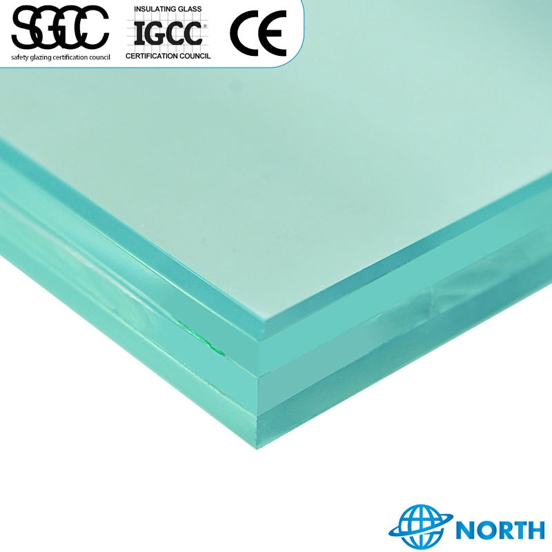 6 8 10 16 18 20 40 60mm Thick PVB Sentry Glas Plus Clear Low Iron Low E Laminated for Window Railing Balcony Curtain Wall with CE SGCC Certification